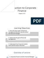 Introduction To Corporate Finance: Chapters 1 & 2
