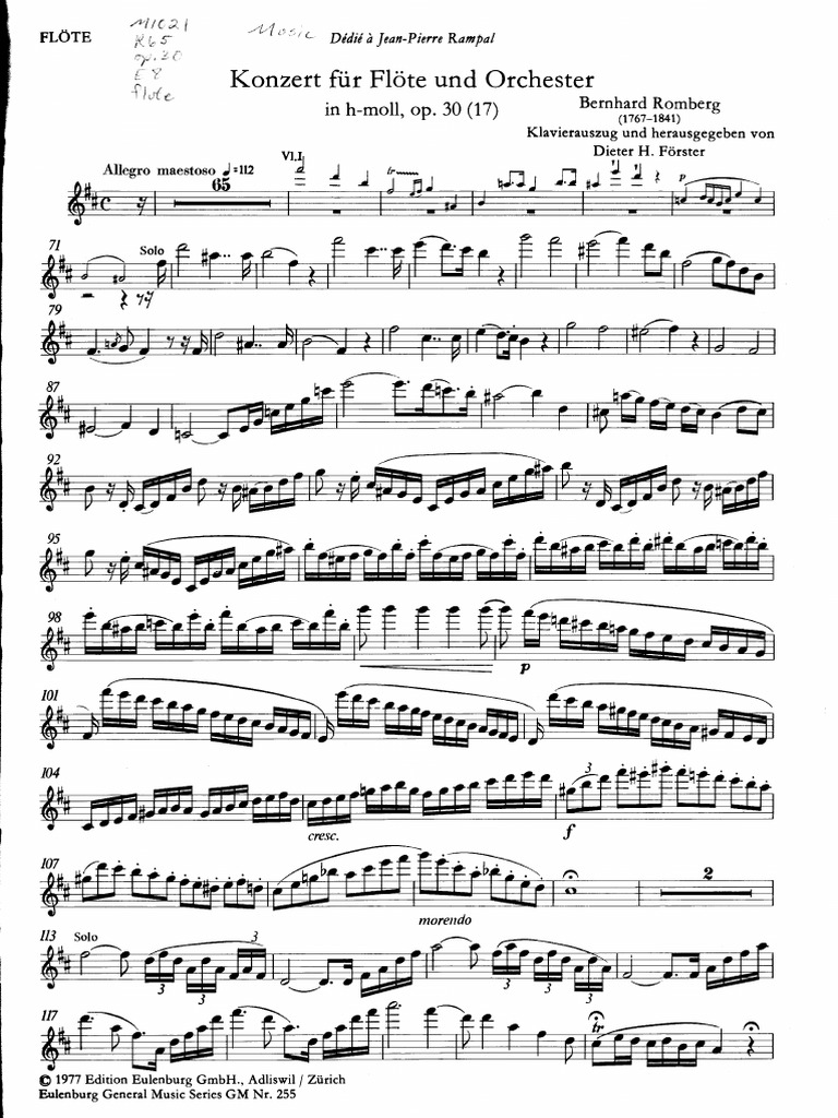 Romberg Flute Concerto Flute PDF PDF