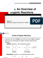 4bis. An Overview of Organic Reactions: Based On Mcmurry'S Organic Chemistry, 6 Edition, Chapter 5