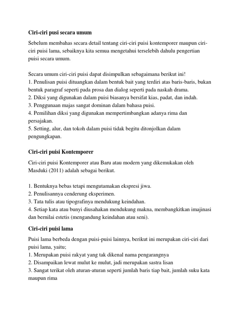Ciri Puisi Pdf