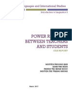 Power Relation Between Teachers and Students: University of Languages and International Studies