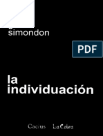 SIMONDON, Gilbert. La Individuacion A La Luz de Las Nociones de Forma e Informacion PDF