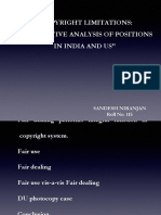 Comparative Analysis of Positions in India and Us": Sandesh Niranjan Roll No. 115