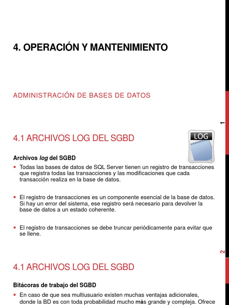 Archivos Log y Bitácoras en SGBD | PDF | Bases de datos | SQL