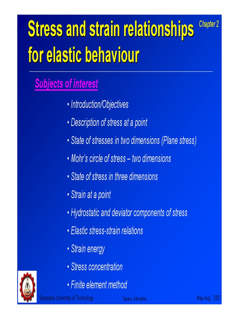 Stress and Strain Relationships For Elastic Behaviour | PDF