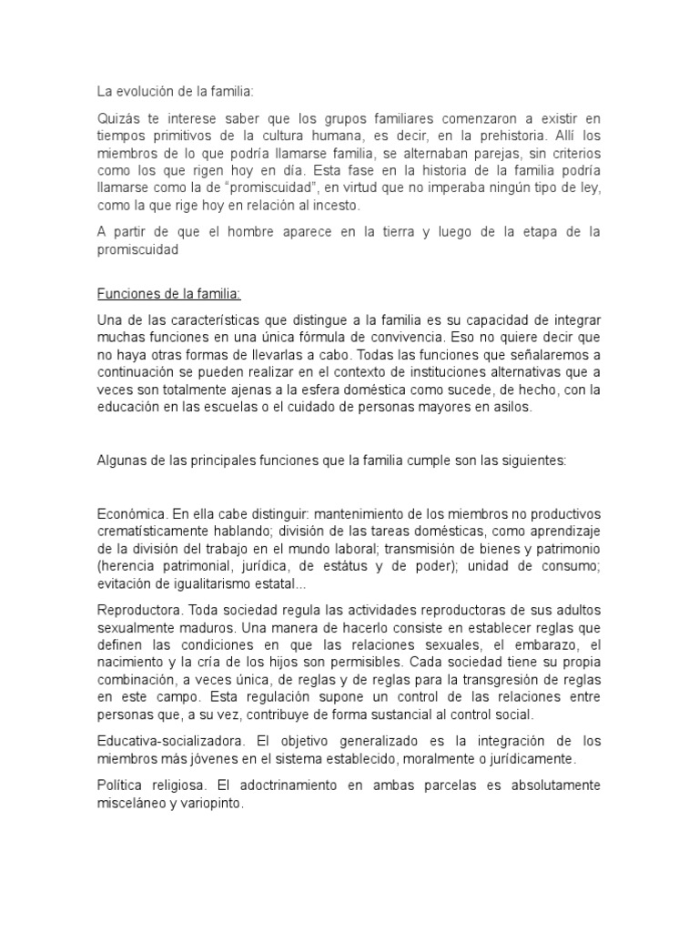 La Evolución de La Familia | PDF | Familia | Sociedad