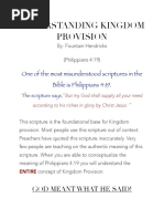 The Understanding Kingdom Provision PDF