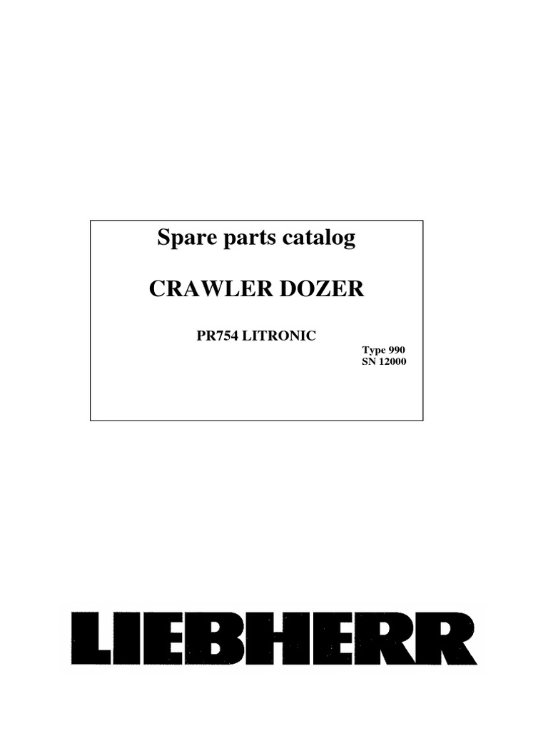 Liebherr PR754 Dozer Parts Catalog | PDF | Pump | Air Conditioning