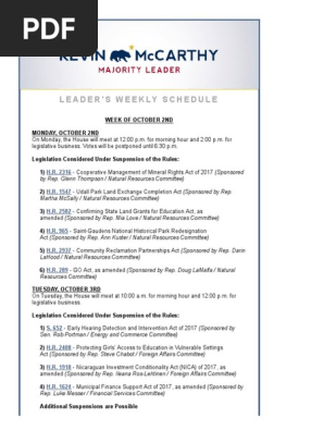 Leader Weekly Schedule