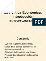 POLITICA ECONOMICA Dr Hugo Flores