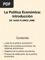 POLITICA ECONOMICA Dr Hugo Flores