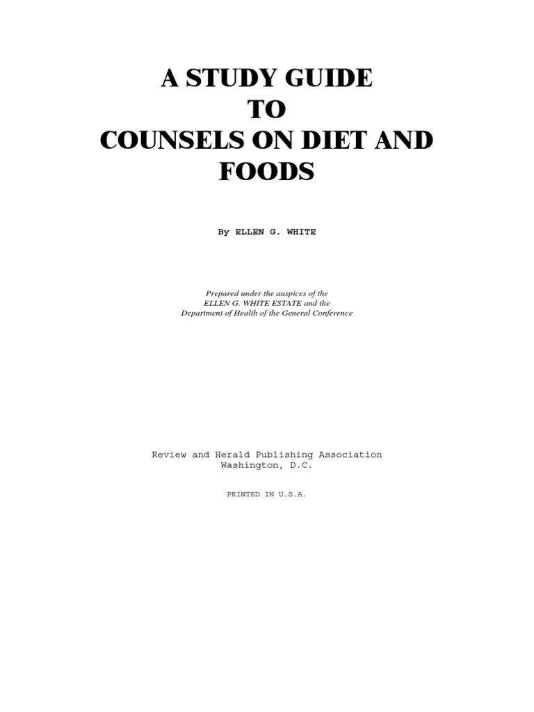 Counsels On Diet and Food PDF Seventh Day Adventist Church