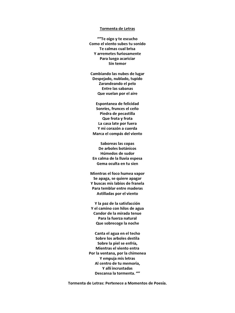 Letras de la Tormenta Poética | PDF | Poesía | Ficción general