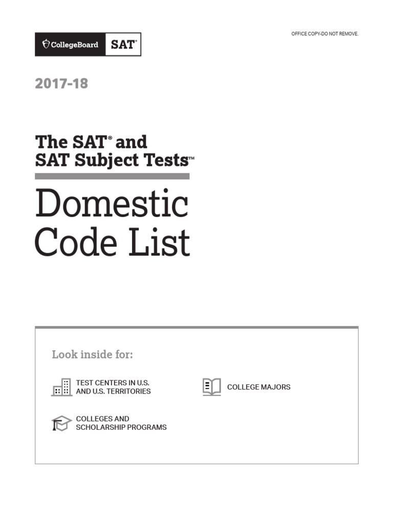 PDF Sat Domestic Code List | PDF | Sat | Standardized Tests