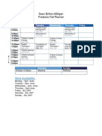 Sean Britton-Milligan Fredonia Fall Planner: Work Availability