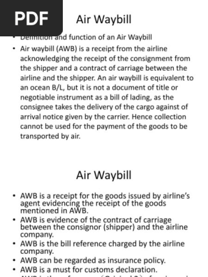 Air Waybill