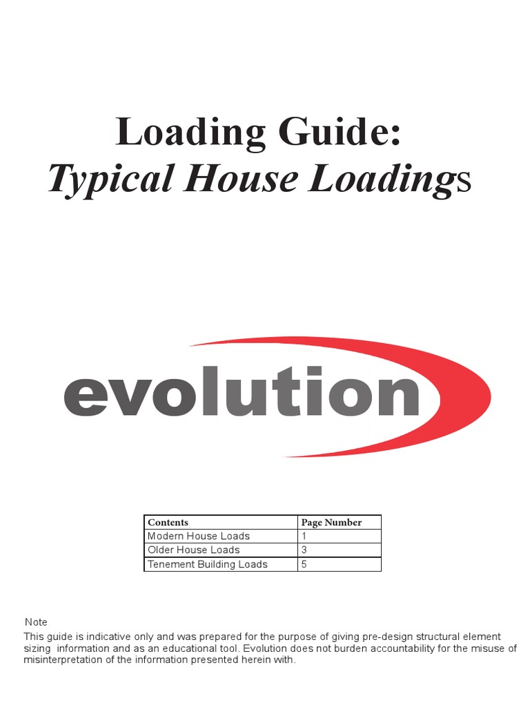 Loading Guides Typical House Loadings | PDF | Drywall | Roof