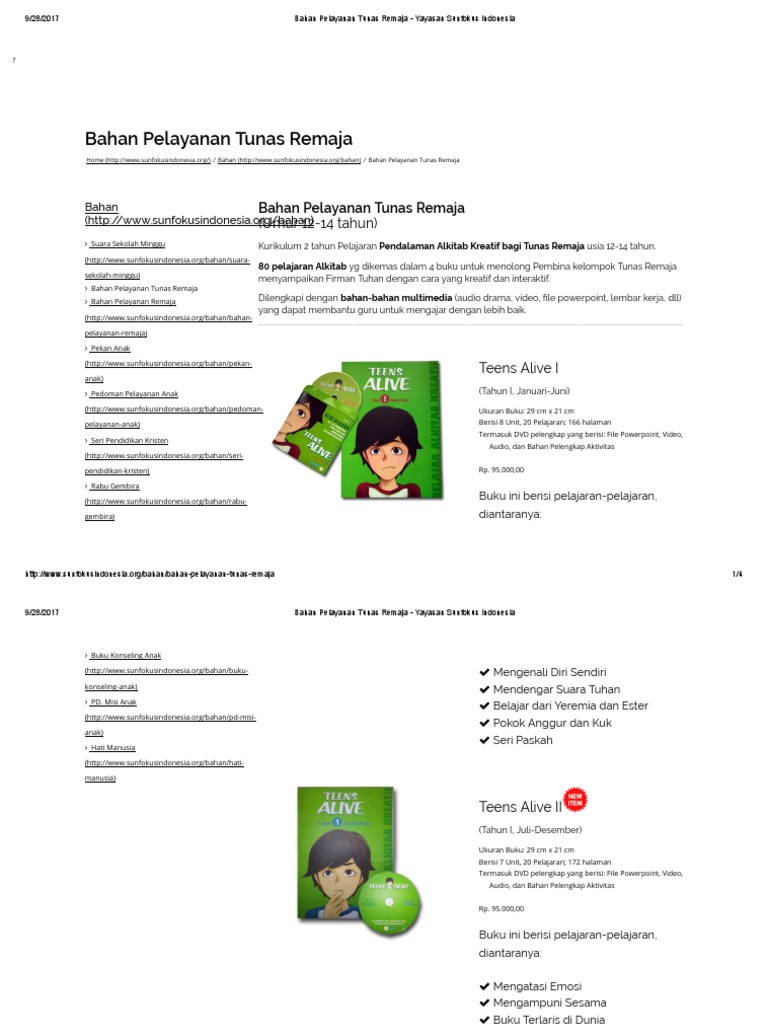 Bahan Pelayanan Tunas Remaja Yayasan Sunfokus Indonesia Pdf
