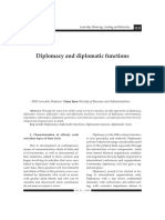 Diplomacy and Diplomatic Functions: PHD Associate Professor Oana Iucu (Faculty of Bussines and Administration)