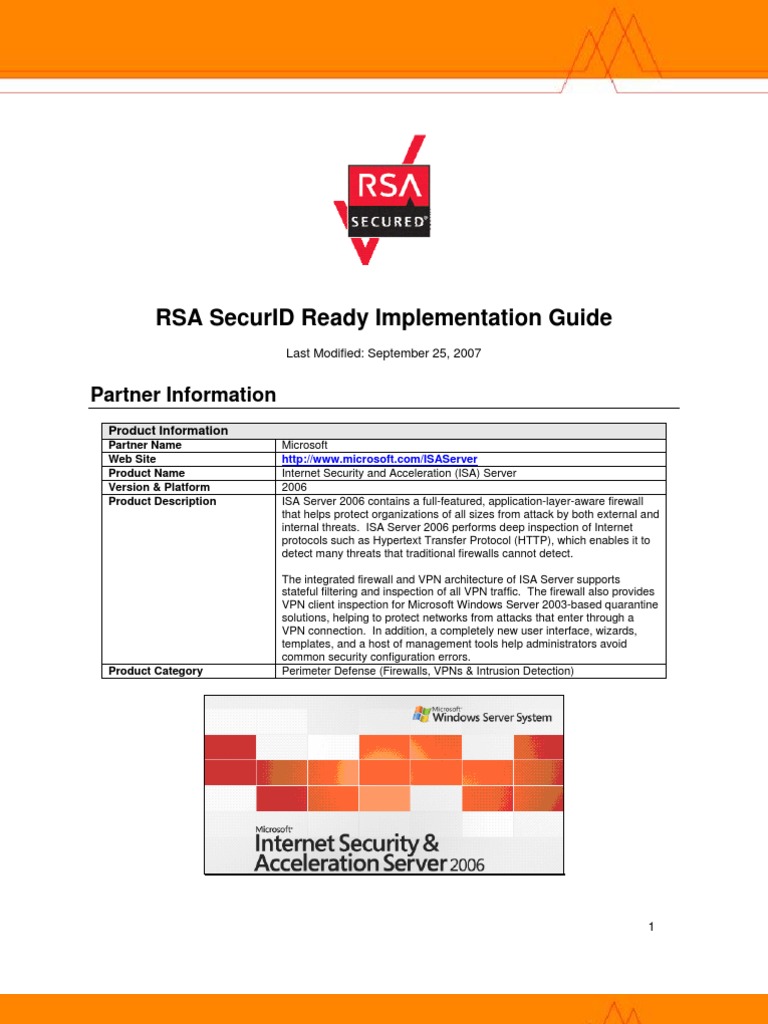 Rsa ready partner program, RSA Ready: RSA SecurID Access