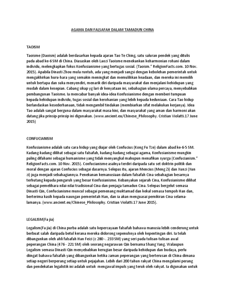 Agama Dan Falsafah Dalam Tamadun China Pdf