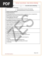 Unit 2 Consumer Behaviour