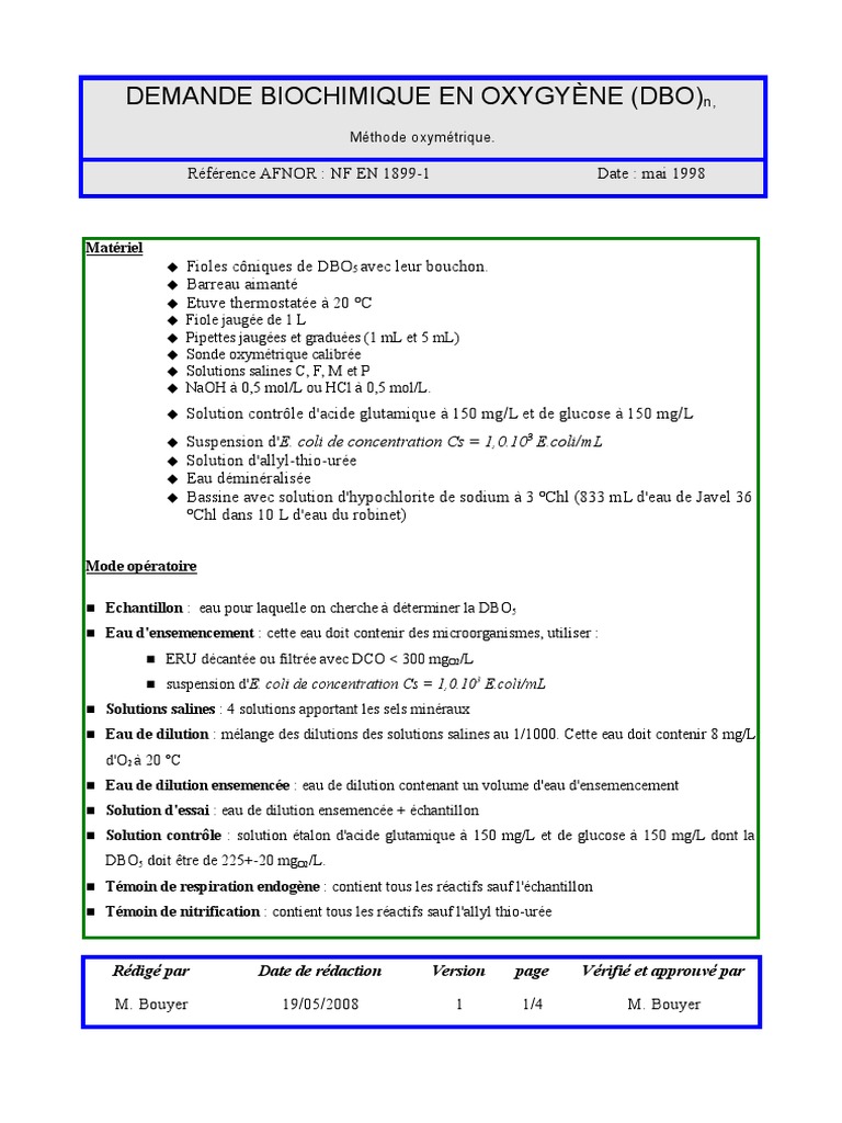 Fioles jaugées DBO