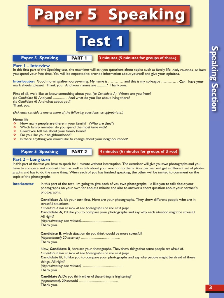 FCE Speaking Test Overview | PDF | Parachuting | Leisure