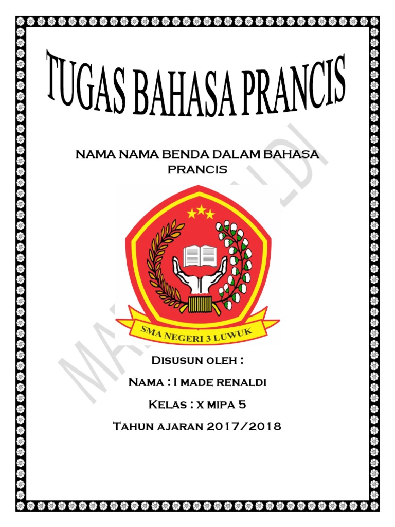 Nama Nama Benda Dalam Bahasa Prancis