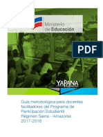 Guía Metodológica Para Docentes Facilitadores Del PPE. Régimen Sierra-Amazonía 2017-2018