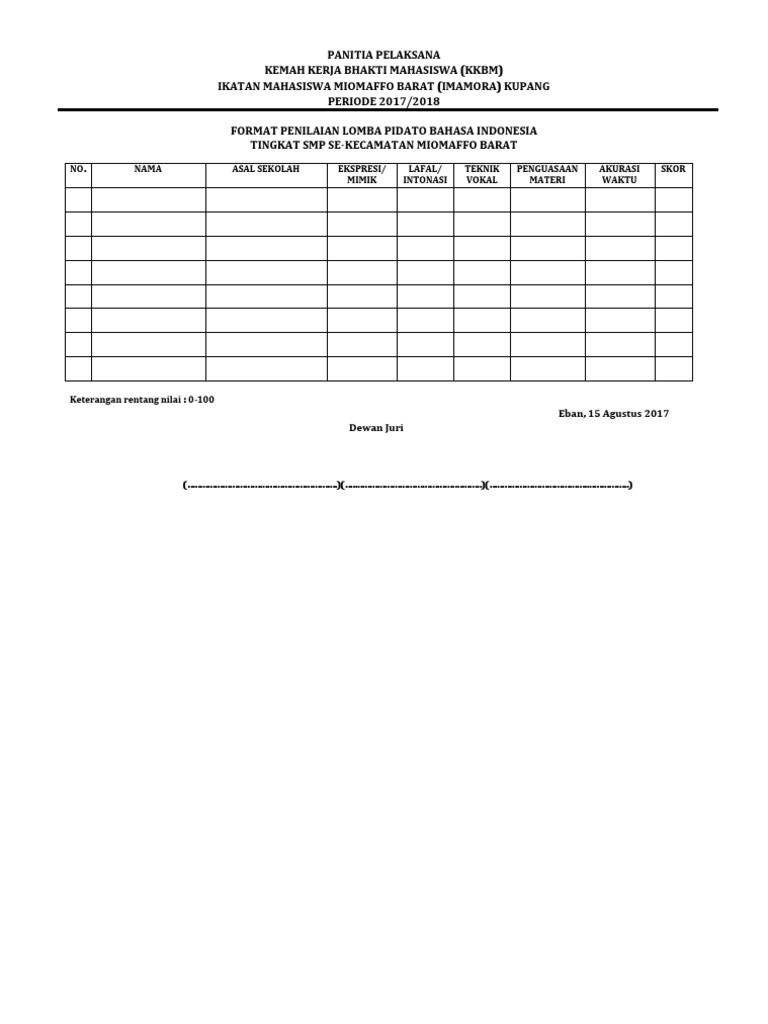 Format Penilaian Ujian Praktek Bahasa Indonesia Sd Kelas 6 - Ruang Sekolah