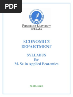 Economics Department: Syllabus For M. Sc. in Applied Economics