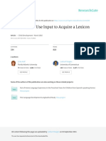 How Children Use Input To Acquire A Lexicon Hoff & Naigles 2002