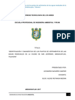 Identificacióny Diagnóstico de Los Puntos de Vertimientos de Las Aguas Residuales de La Ciudad de San Jerónimo Andahuaylas Talavera