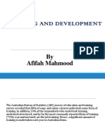 Training and Development: by Afifah Mahmood