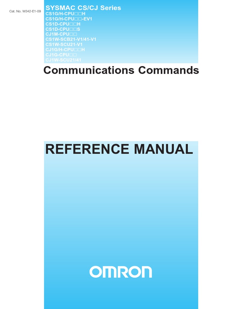 W342 E1 09 CS CJ Communications Commands Reference Manual PDF PDF Programmable Logic