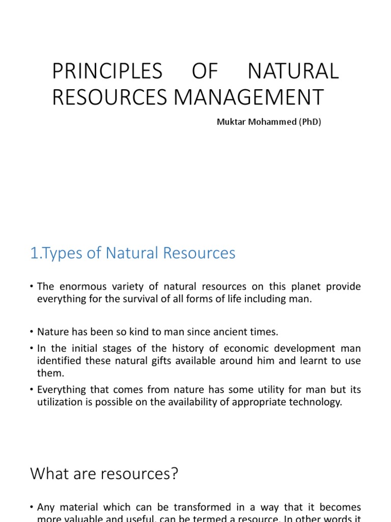 Principles of Natural Resource Management | PDF | Resource | Ecosystem