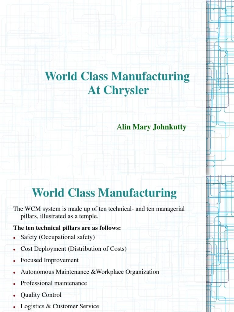 World Class Manufacturing At Chrysler Pdf