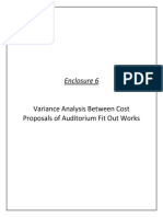 Enclosure 6: Variance Analysis Between Cost Proposals of Auditorium Fit Out Works