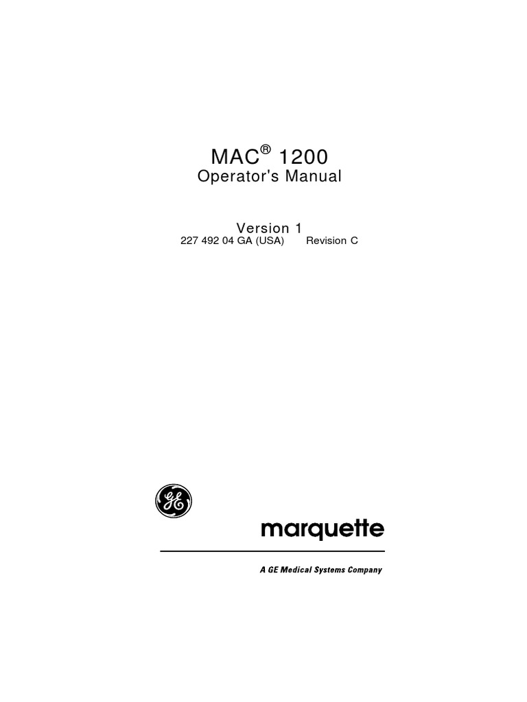 ECG-MAC1200-Manual de Usuario.pdf | Electrocardiography | Artificial  Cardiac Pacemaker