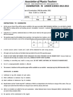 Indian Association of Physics Teachers: National Standard Examination in Junior Science 2012-2013