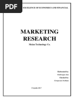 Marketing Research: Centre of Excelence of Economics and Financial