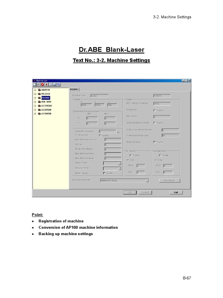 B 03 02 Operation Guide Parameters Machine Settings | PDF | Backup ...