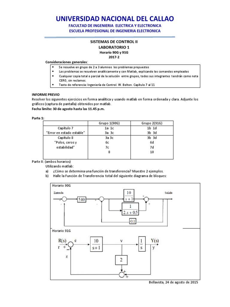 Control-II Lab 1 | PDF | Sistema de control | Física