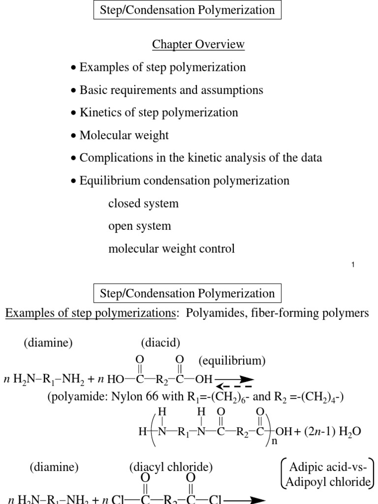 Kinetics of Condensation Polymerization | PDF | Polymerization | Nylon