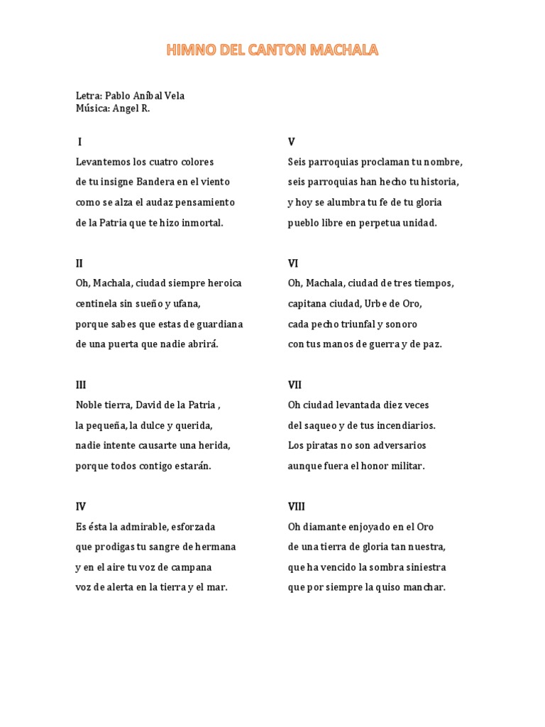 Himno Del Canton Machala