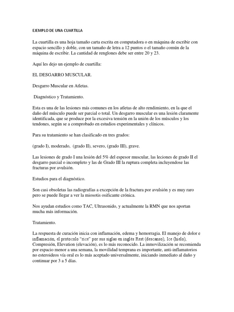 Ejemplo de Una Cuartilla