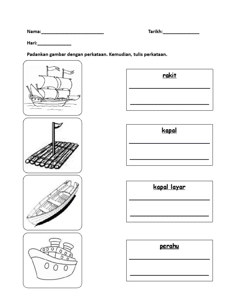 Lembaran Kerja Prasekolah Tema Air