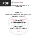 ANGELA KU ZAPATA Teoría del Aprendizaje Significativo de David Ausubel 