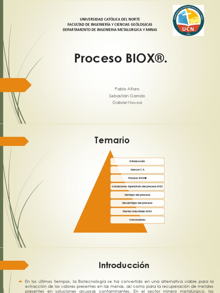 Proceso BIOX® | PDF | Las bacterias | Hierro